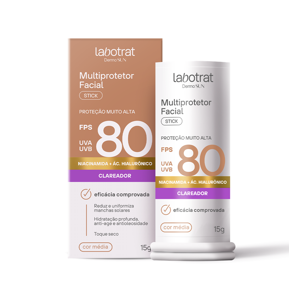 Multiprotetor Facial Labotrat Dermo Sun Bege Médio FPS80 15g