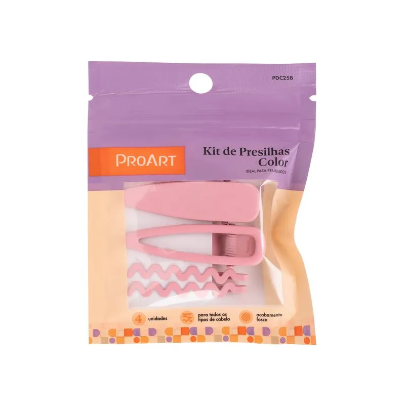 Presilha Proart Rosa Com 4 Unidades Ref. PDC25B