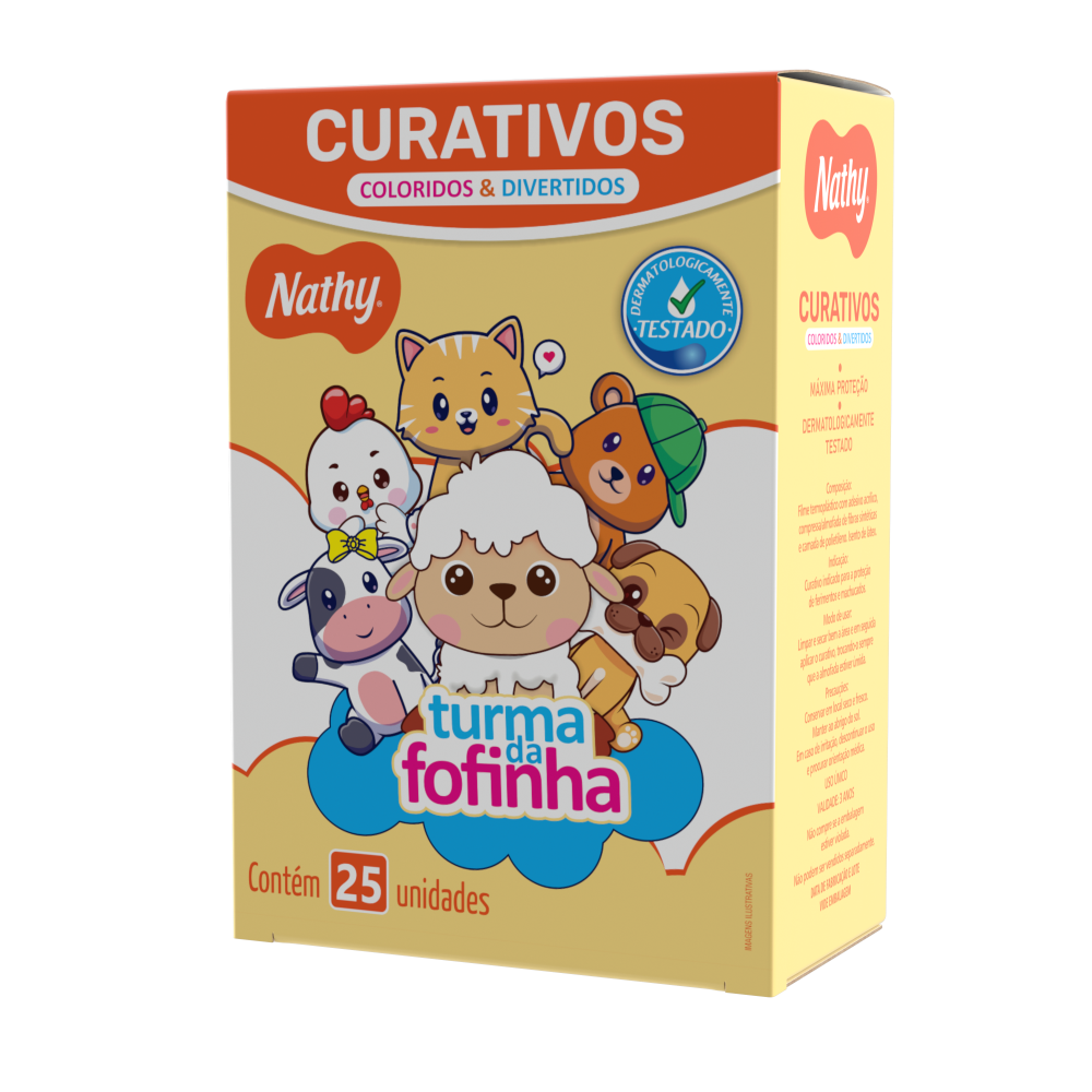 Curativos Nathy Turma da Fofinha Baby Coloridos Com 25 Unidades