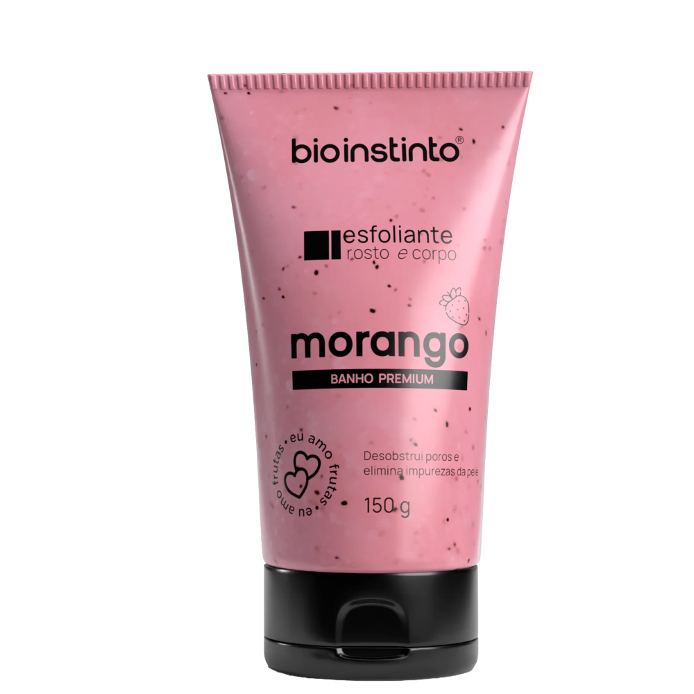 Esfoliante Rosto E Corpo Bio Instinto Morango 150g