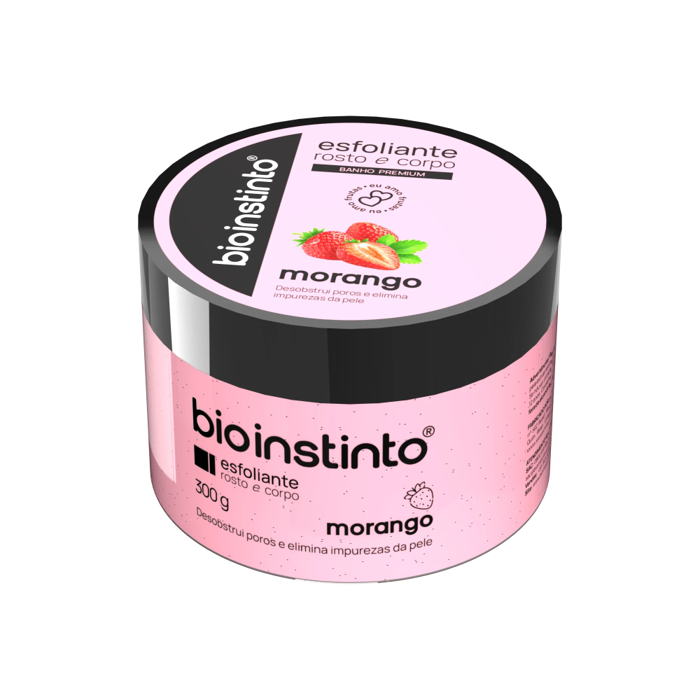 Esfoliante Rosto E Corpo Bio Instinto Morango 300g