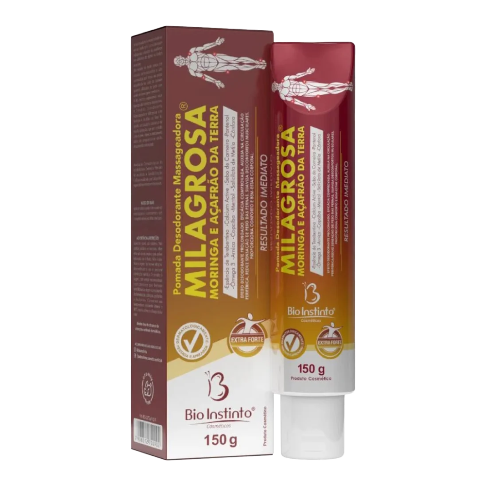 Pomada Massageadora Bio Instinto Milagrosa Com Moringa E Açafrão Da Terra 150g