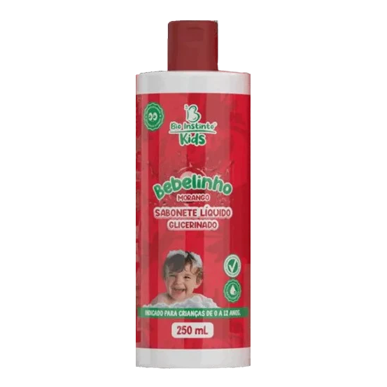Sabonete Líquido Bio Instinto Kids Bebelinho Glicerinado Morango 250ml