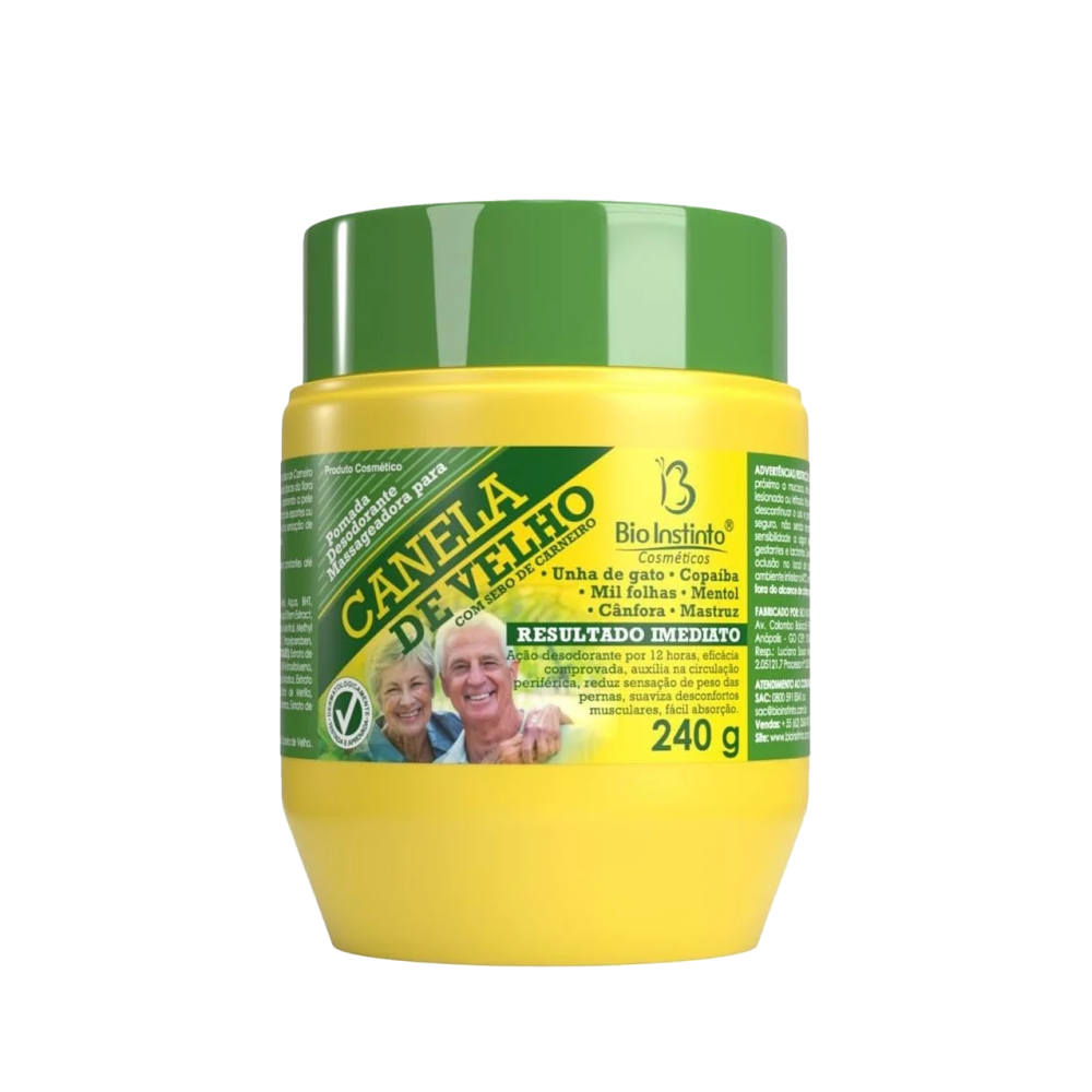 Pomada Massageadora Bio Instinto Para Canela De Velho Com Sebo De Carneiro 240g