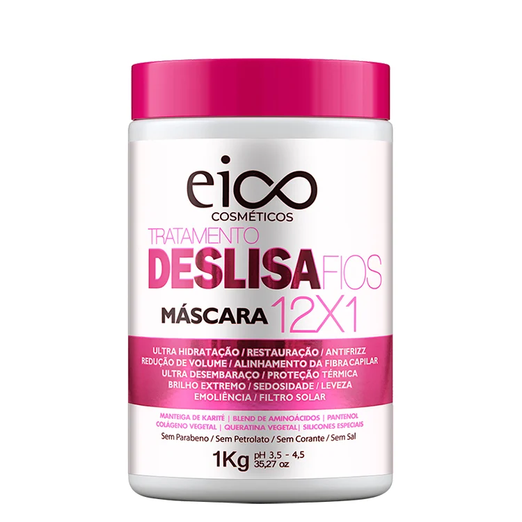 Mascara Eico Tratamento Desliza Fios Restauração Antifrizz 1Kg