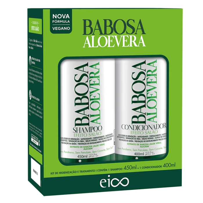 Kit Shampoo 450ml + Condicionador 400ml Eico Babosa