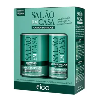 Kit Shampoo 450ml + Condicionador 400ml Eico Salão Em Casa Cachos Definidos