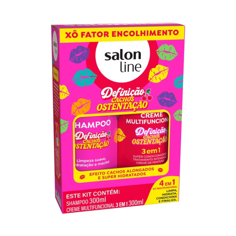Kit Shampoo + Creme Multifuncional Salon Line Cachos Ostentação 300ml