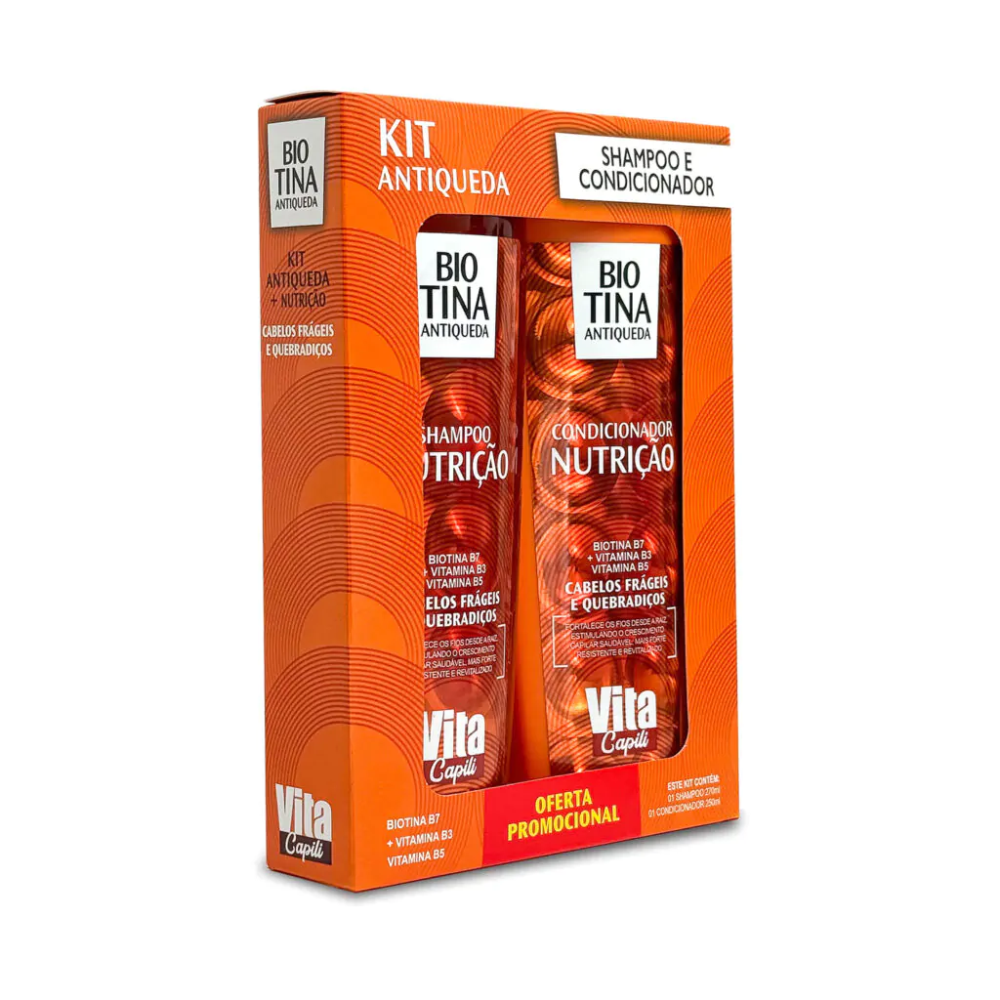 Kit Shampoo 270ml + Condicionador 250ml Muriel Biotina Antiqueda