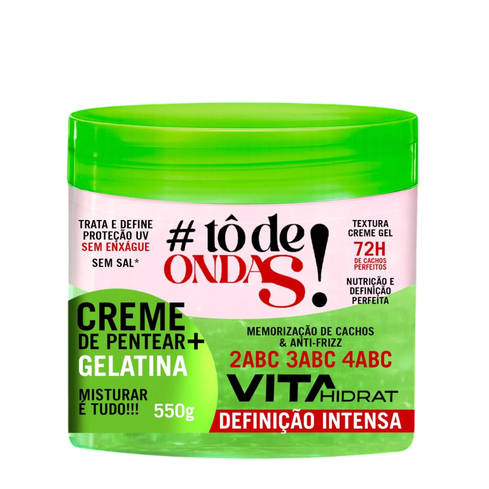 Creme para Pentear + Gelatina Vitahidrat #TôdeOndas! Definicação Intensa 550g
