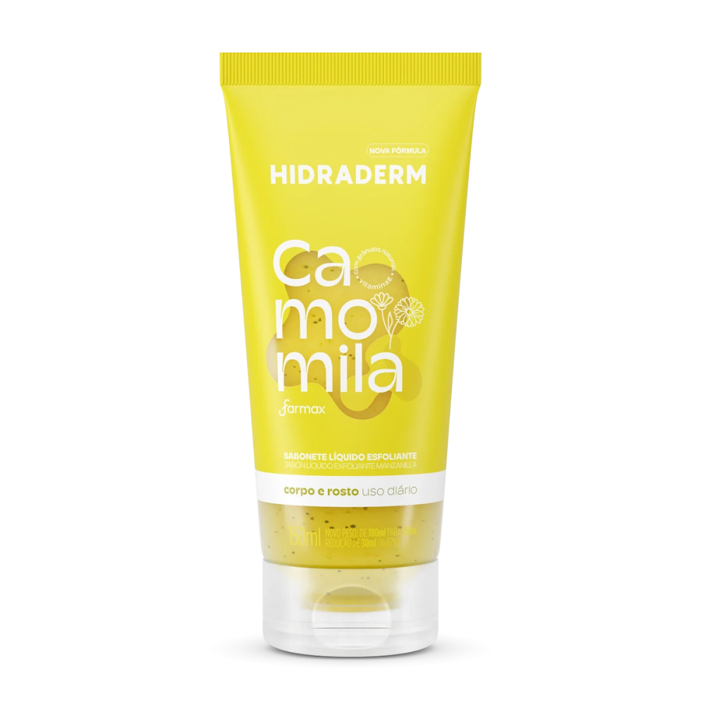 Sabonete Líquido Esfoliante Farmax Hidraderm Camomila 150ml