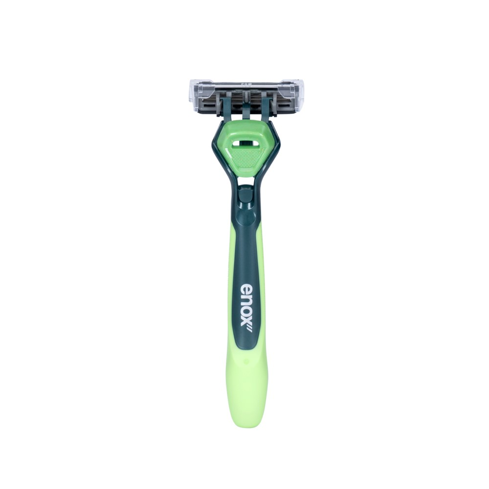 Aparelho de Barbear Enox Belliz Cabo + 5 Cartuchos Cross Lâmina Tripla Ref. 2618