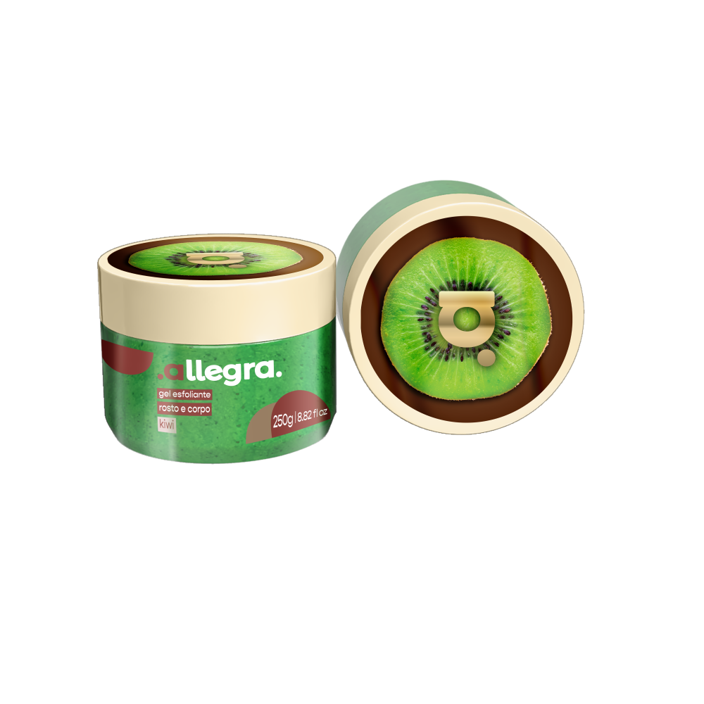 Gel Esfoliante Corporal e Facial Allegra Kiwi 250g