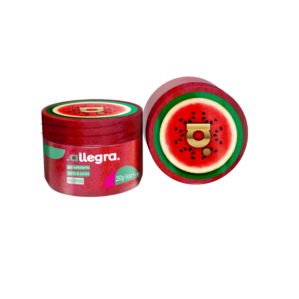 Gel Esfoliante Corporal e Facial Allegra Melancia 250g