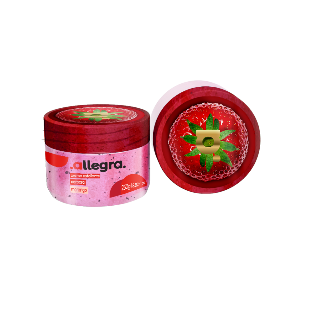 Creme Esfoliante Corporal Allegra Morango 250g