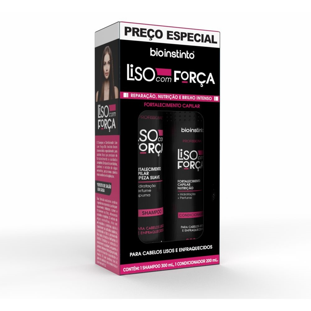 Kit Bio Instinto Shampoo e Condicionador Liso com Força 02 Uni