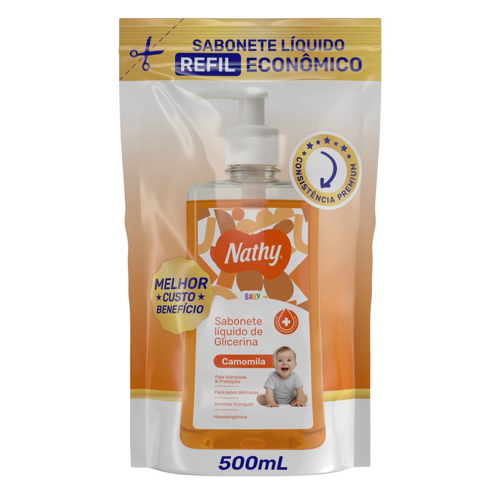 Sabonete Líquido Nathy 500ml Camomila Glicerinado Refil