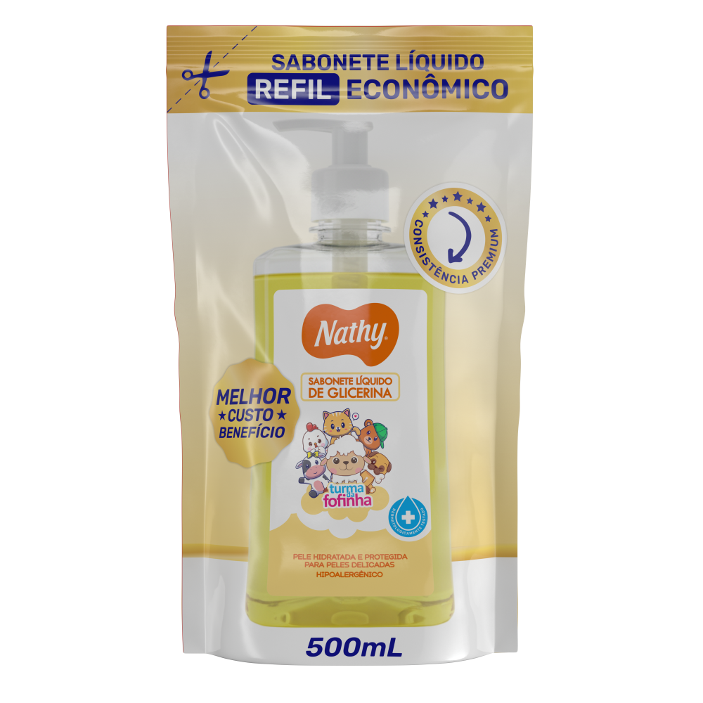 Sabonete Líquido Turma da Fofinha Nathy 500ml Glicerinado Refil
