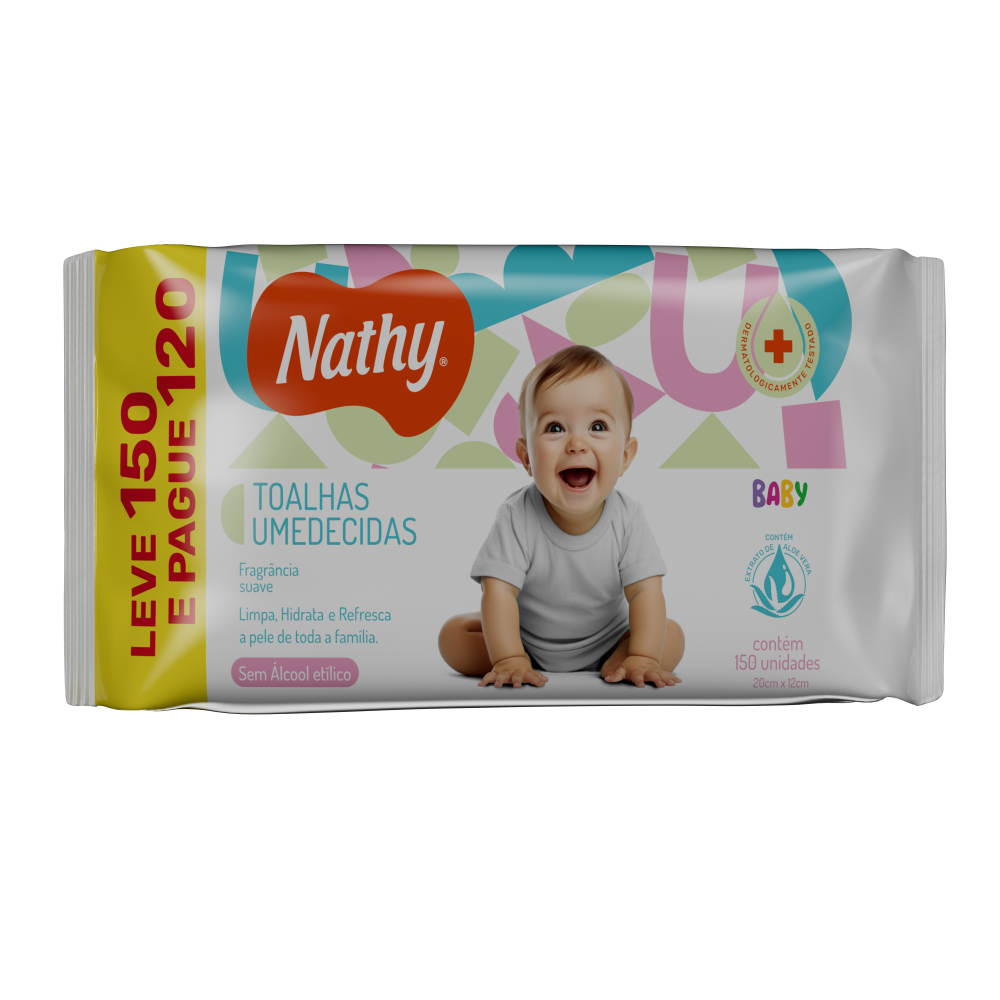Toalha Umedecida Baby Nathy Com 150 Unidades Pague 120 Leve 150