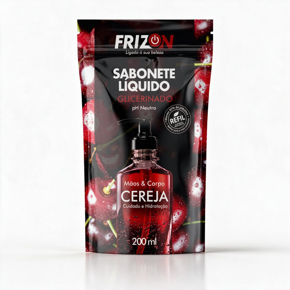 Sabonete Líquido Frizon Glicerinado Cereja Refil 200ml