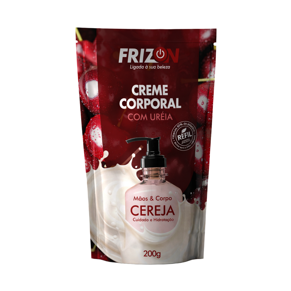 Creme Corporal Frizon Com Uréia Cereja Refil 200g