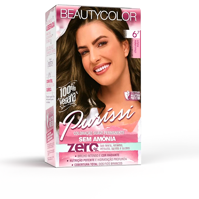 Coloração Beauty Color Puríssi Sem Amonia 6.7 Chocolate Suiço