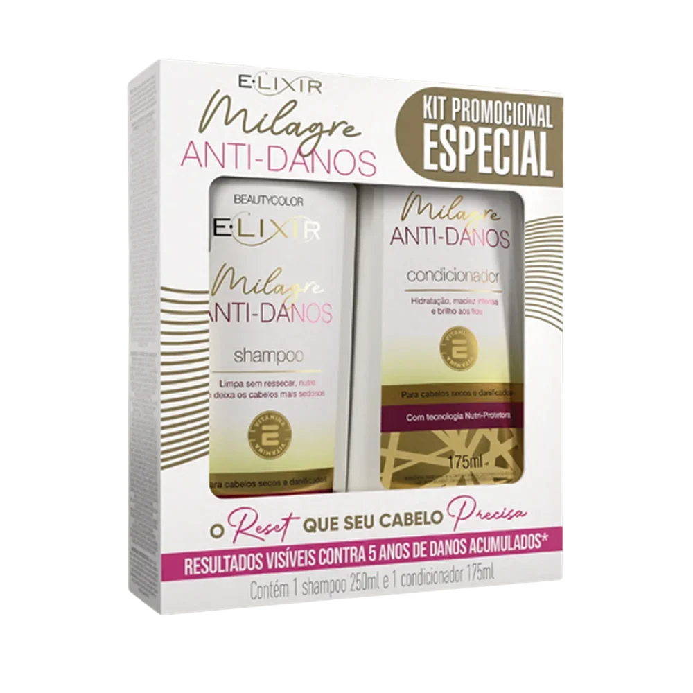 Kit Beauty Color Milagre Anti-Danos Shampoo e Condicionador 250ml + 175ml