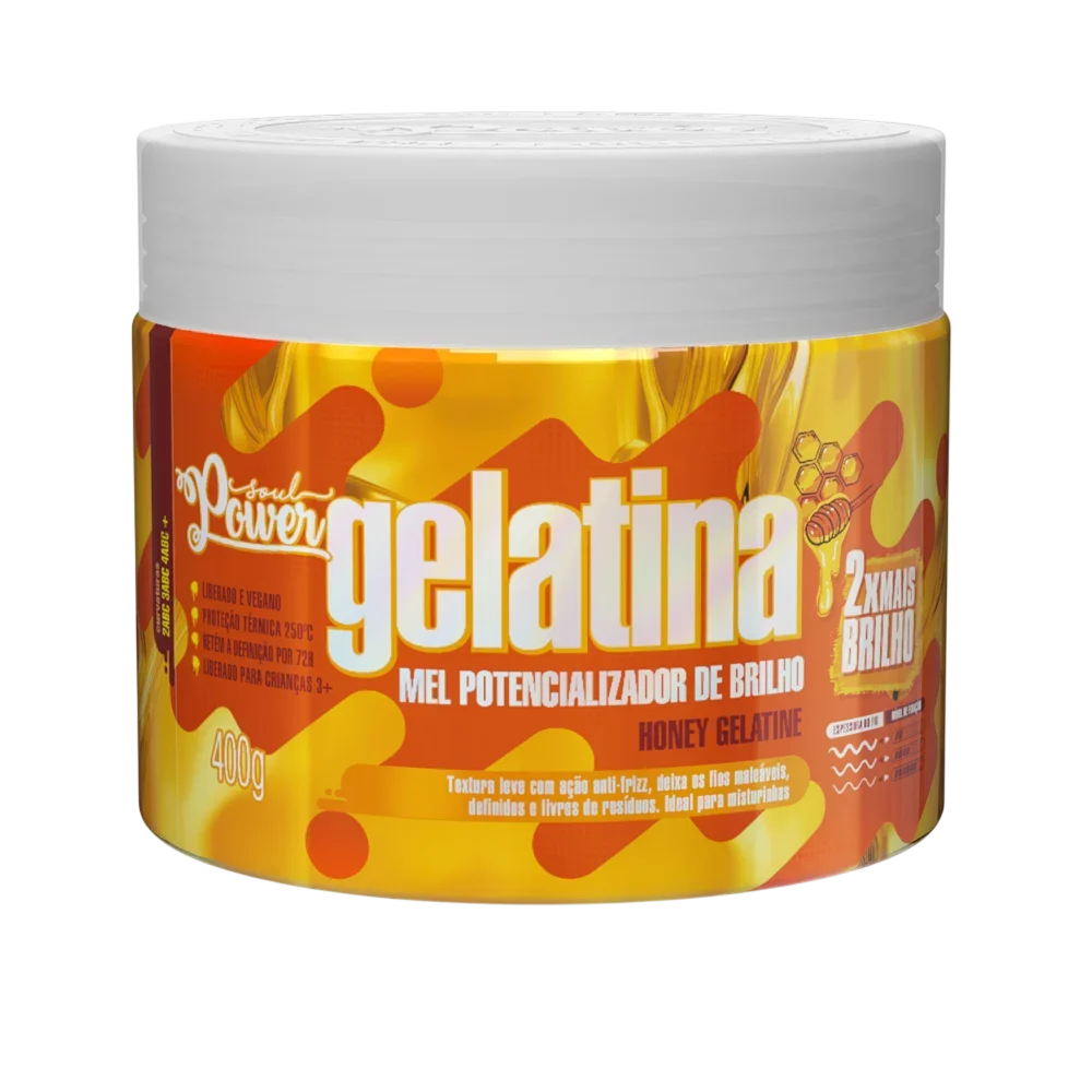 Gelatina Beauty Color Soul Power Honey Mel de Brilho 400g