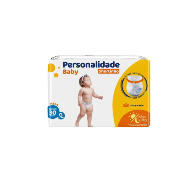 Fralda Personalidade Mega Shortinho G Com 30 UN