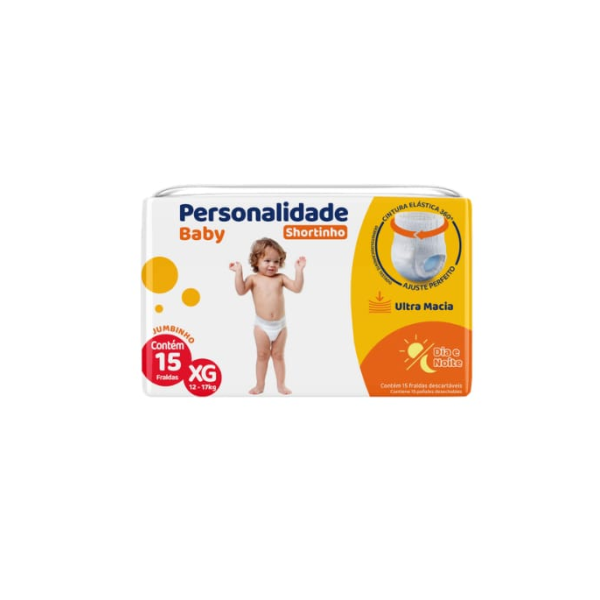 Fralda Personalidade Jumbinho Shortinho XG Com 15 UN