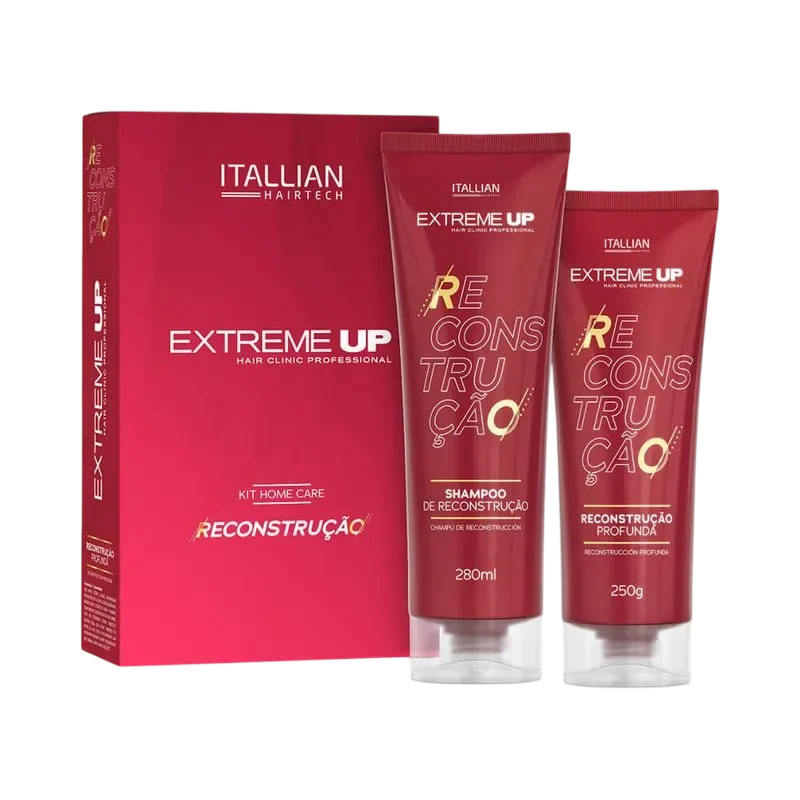 Kit Shampoo 280ml + Reconstrução Profunda 250g Itallain Hairtech Extreme UP