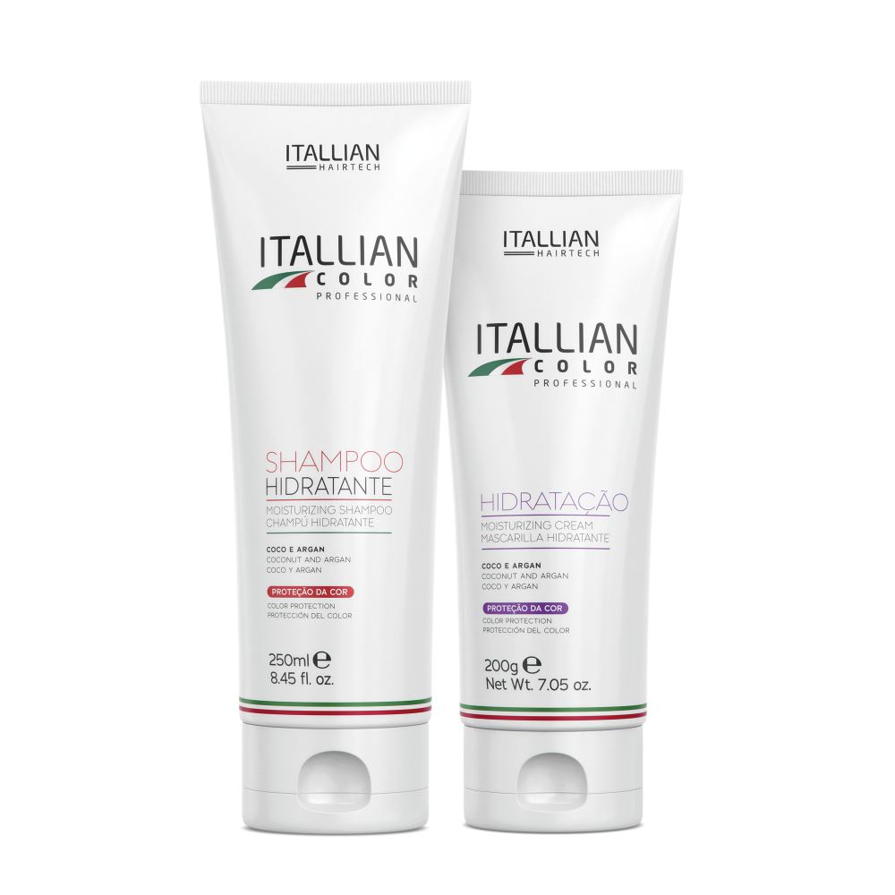 Kit Shampoo 250ml + Hidratação 200g Itallian Color Coco e Argan