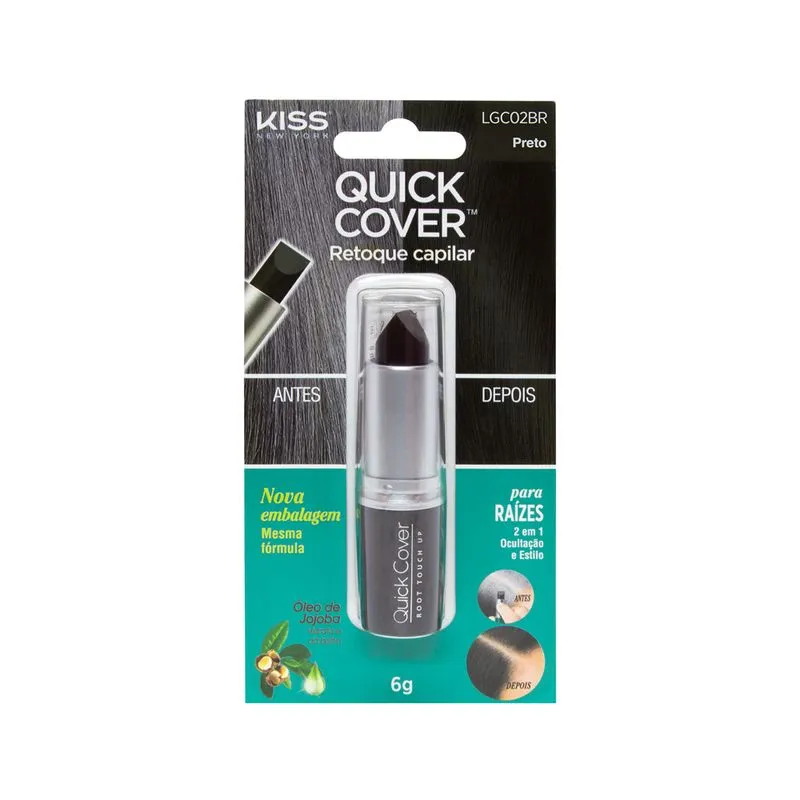 Batom Capilar Kiss Máscara de Retoque Gray Hair Marrom 6g Ref. LGC02BR