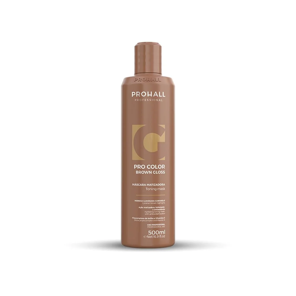 Máscara Matizadora Prohall Pro Color Brown Gloss 500ml