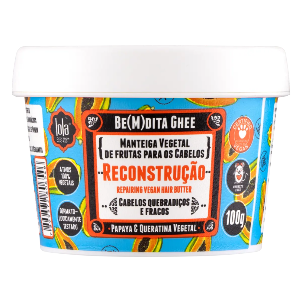 Manteiga Vegetal Capilar Lola BemDita Ghee Mamão Papaya e Queratina Vegetal 100g