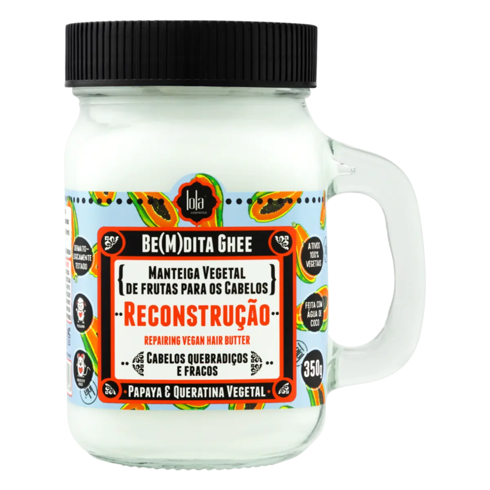 Manteiga Vegetal Capilar Lola BemDita Ghee Mamão Papaya e Queratina Vegetal 350g