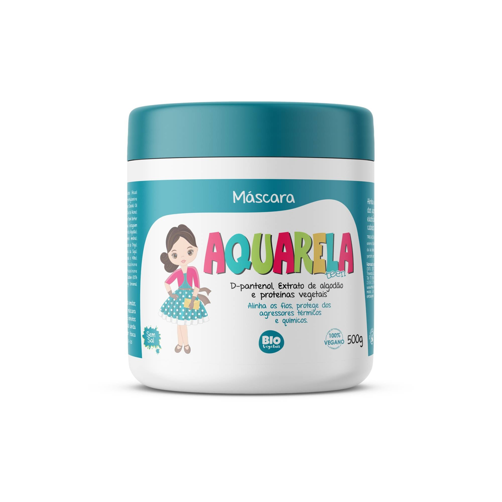 Máscara Trihair Bio Vegetais Aquarela Teen Liso dos Sonhos 500g