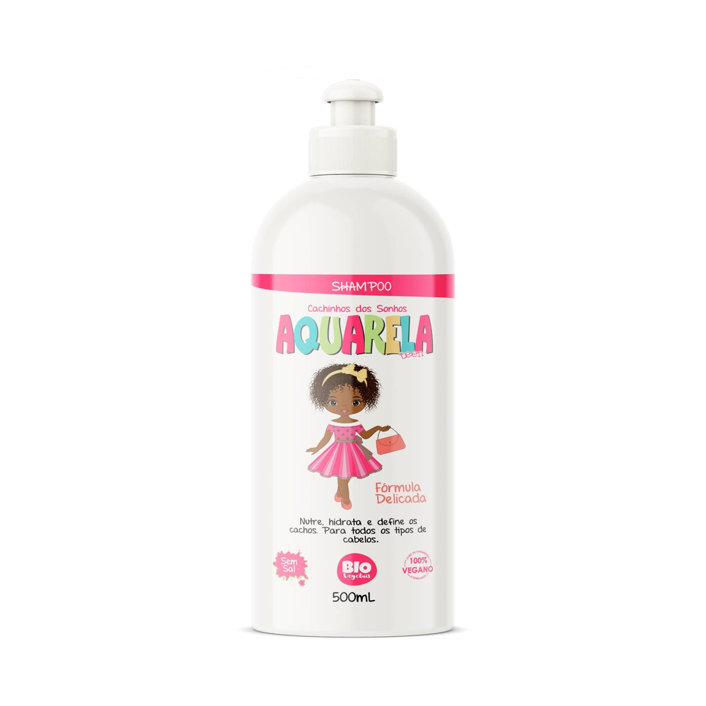 Shampoo Trihair Bio Vegetais Aquarela Teen Cachinhos 500ml
