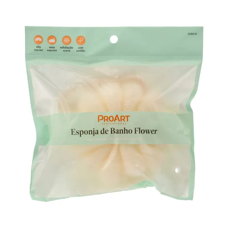 Esponja de Banho Proart Flower Branca Ref. EDB01BB