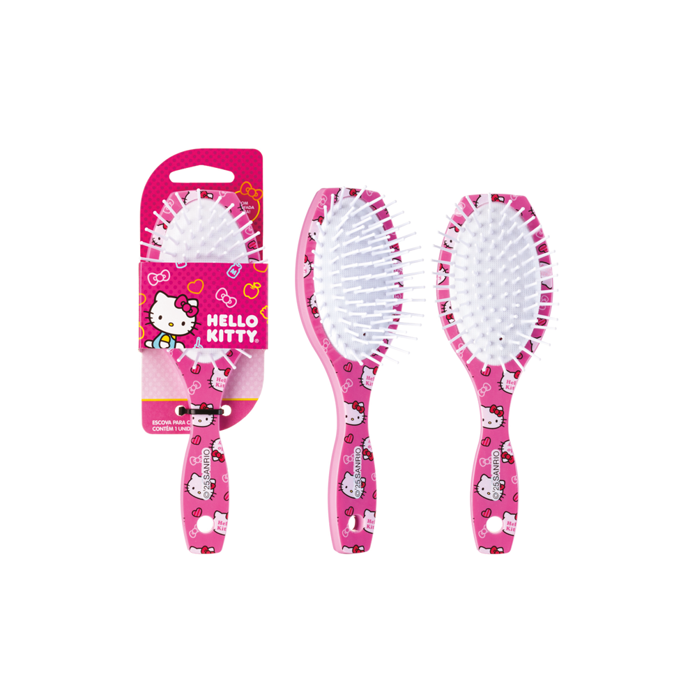 Escova Oval Escobel Hello Kitty Rosa Pop Pequena
