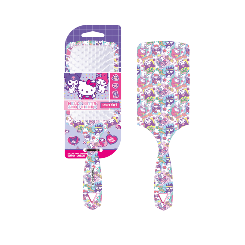 Escova Quadrada Escobel Hello Kitty Nossa Turma