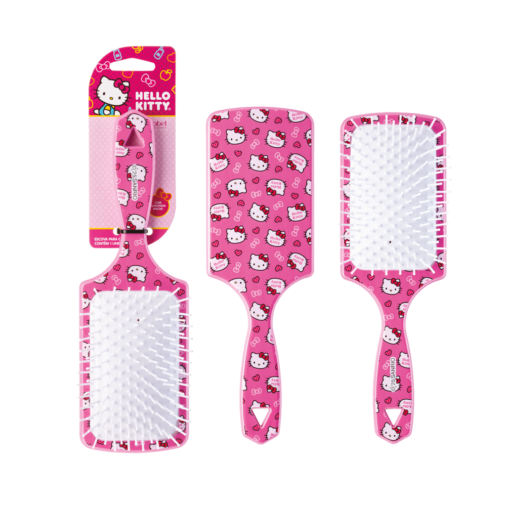 Escova Quadrada Escobel Hello Kitty Rosa Pop