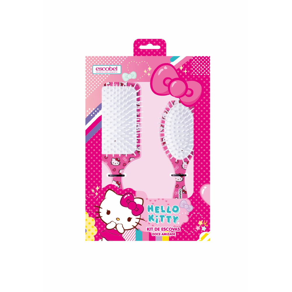 Kit de Escovas Escobel Hello Kitty Doce Amizade com 02 Unidades