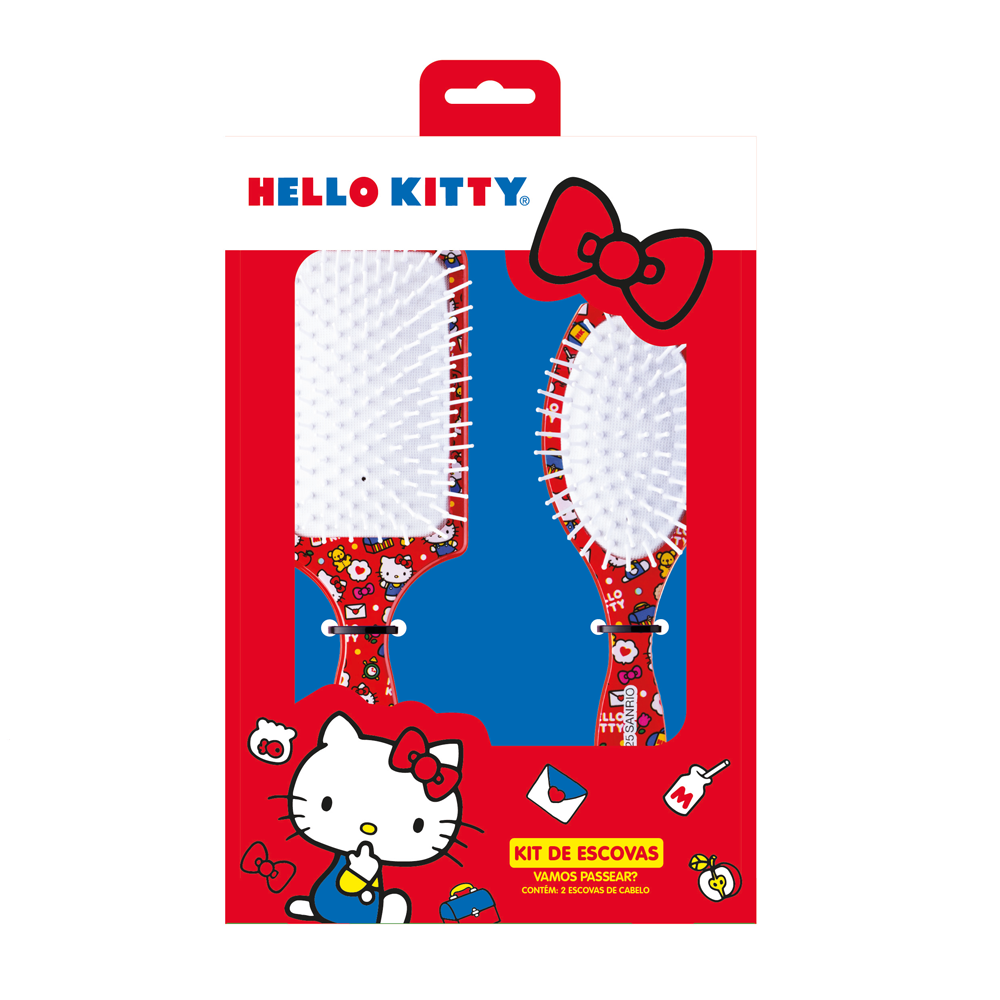 Kit de Escovas Escobel Hello Kitty Carta de Amor com 02 Unidades