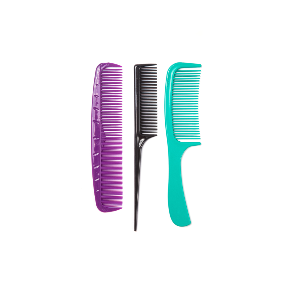 Kit Escobel com 3 Pentes (Profissional + Tradicional + Grande)