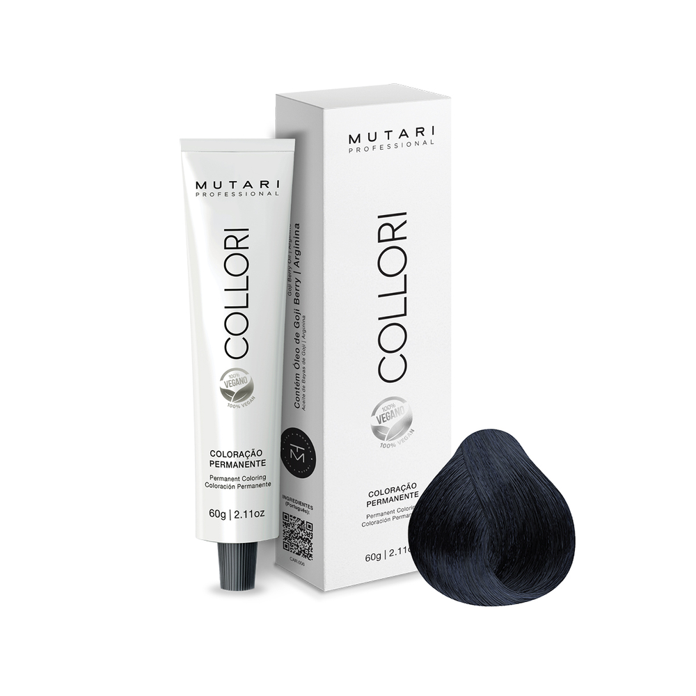 Coloração Mutari Collori Preto Azulado 60g Ref. 1.11