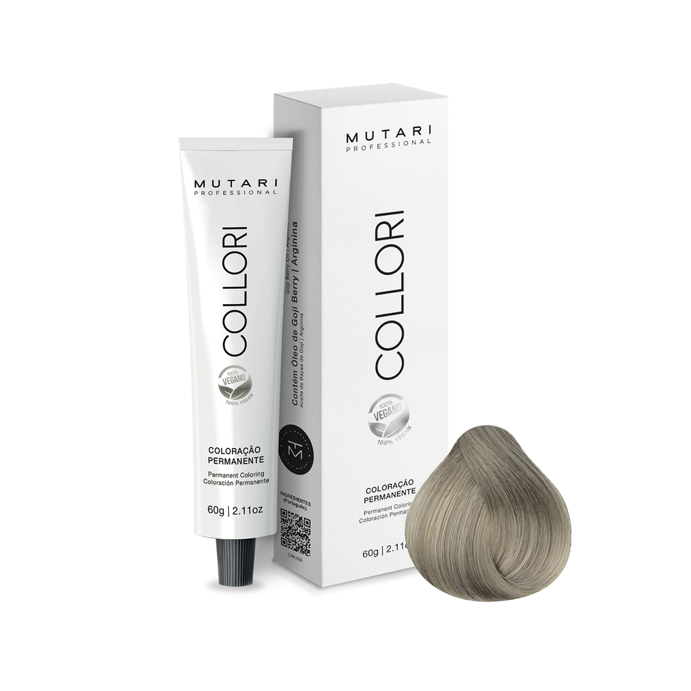 Coloração Mutari Collori Louro Claríssimo Cinza 60g Ref. 10.1
