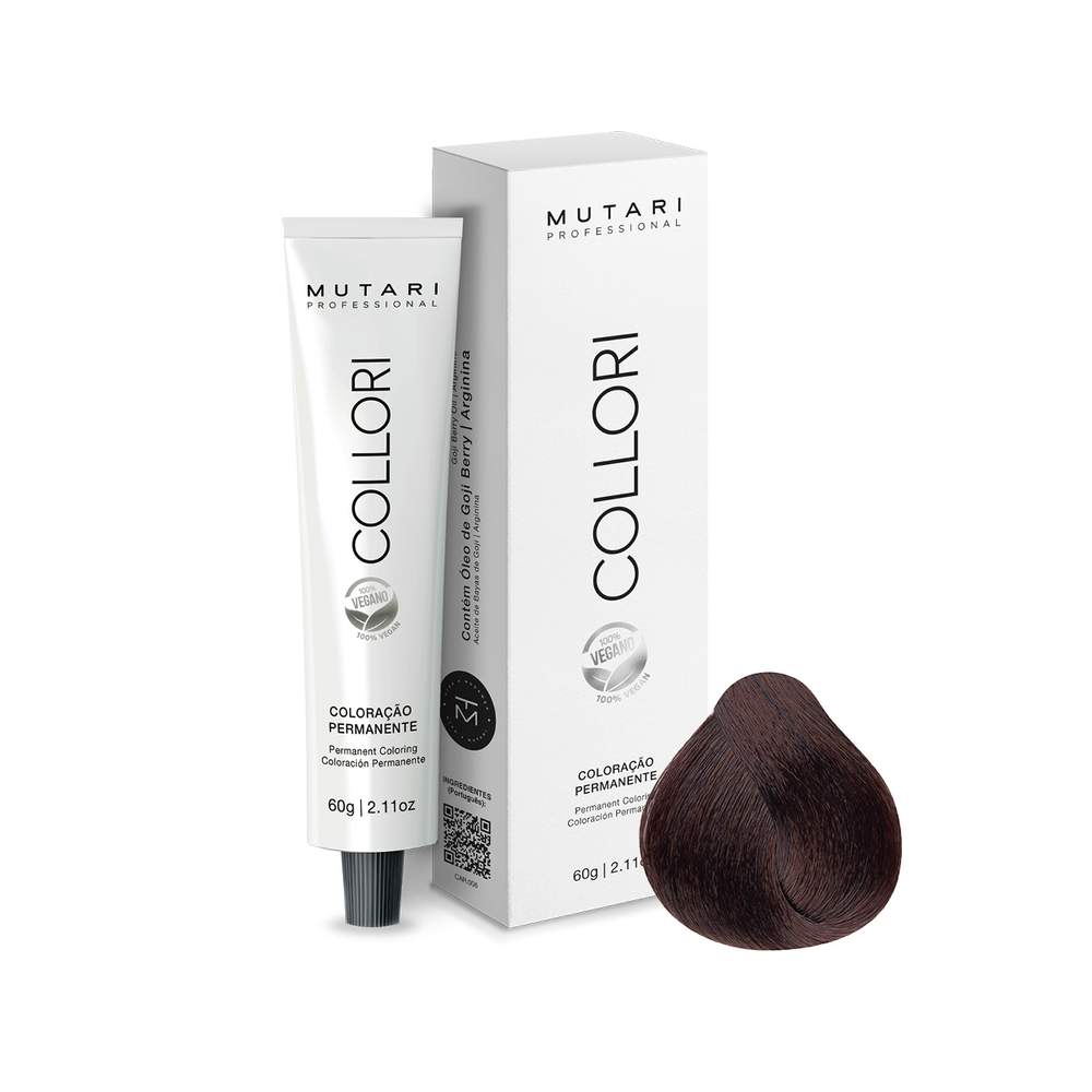 Coloração Mutari Collori Castanho Médio Vermelho Intenso 60g Ref. 4.66