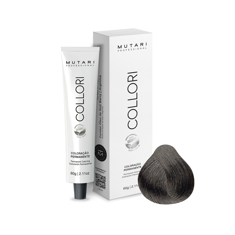 Coloração Mutari Collori Louro Escuro Cinza 60g Ref. 6.1