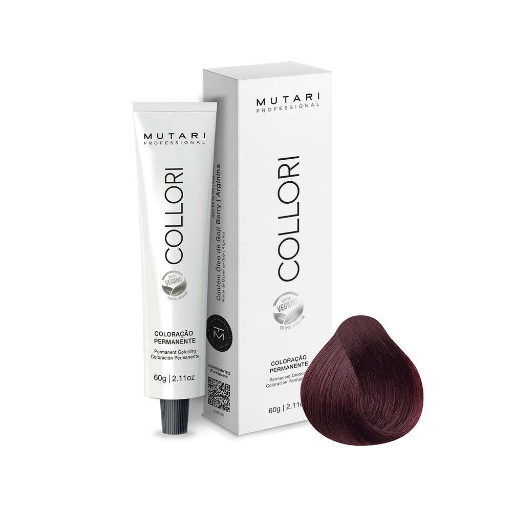 Coloração Mutari Collori Louro Escuro Irisado Vermelho 60g Ref. 6.26